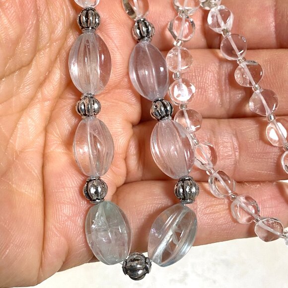 Genuine Pale Green Fluorite Beaded Necklace, Natural Gemstone Bib Necklace - Picture 15 of 15